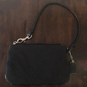 Coach all black on black wristlet